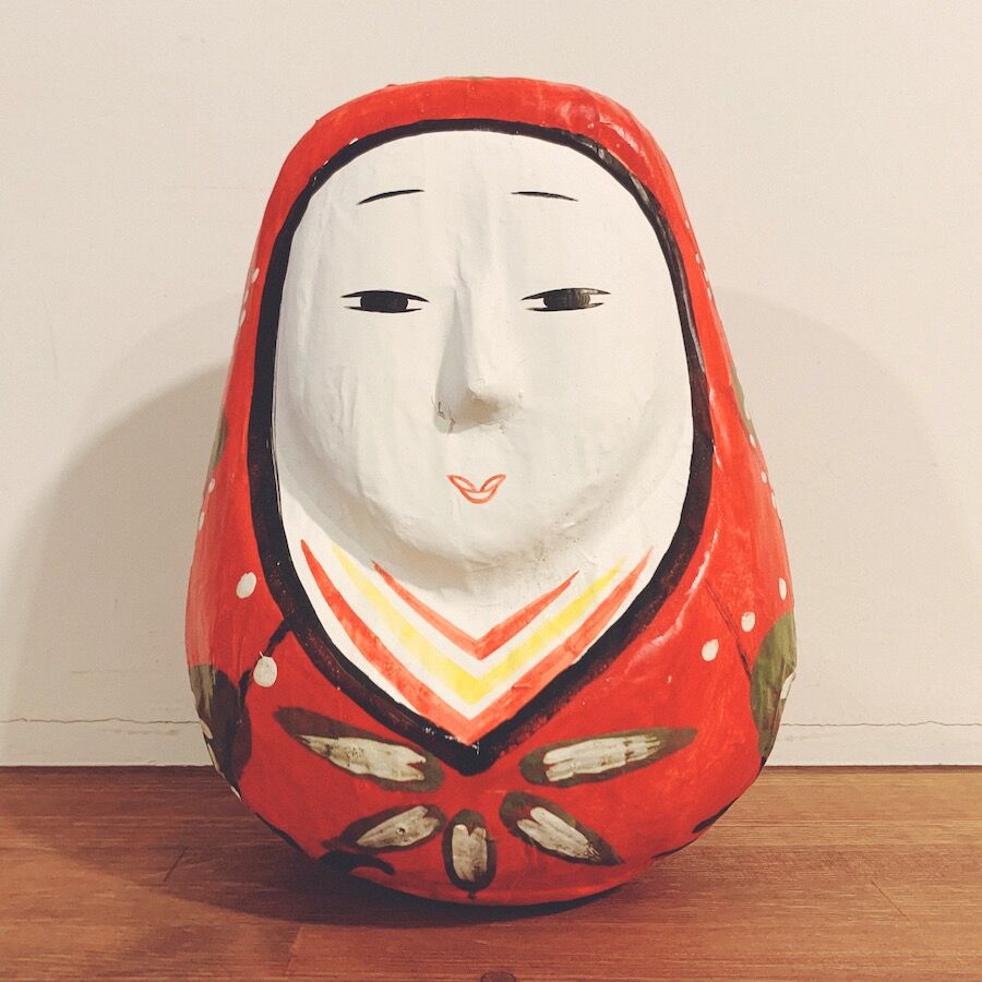 最も 姫だるま人形 2個セット 昭和玩具 姫達磨 縮緬 人形 郷土玩具 民