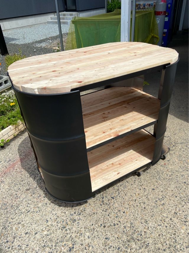 ドラム缶 棚 カウンター テーブル 道具箱