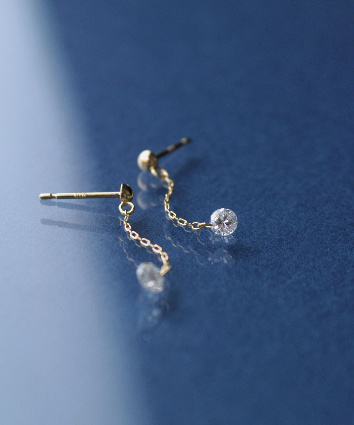 Anq K18 0 2ct レーザーホールダイヤモンド ピアス Ku Croissant