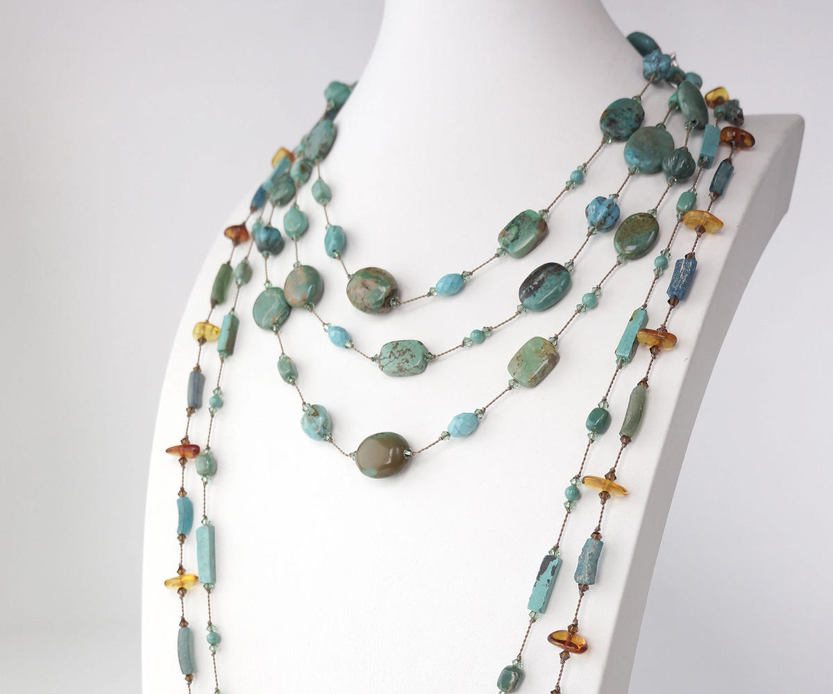 マーゴモリソン MARGO MORRISON天然石グリーン系ネックレス