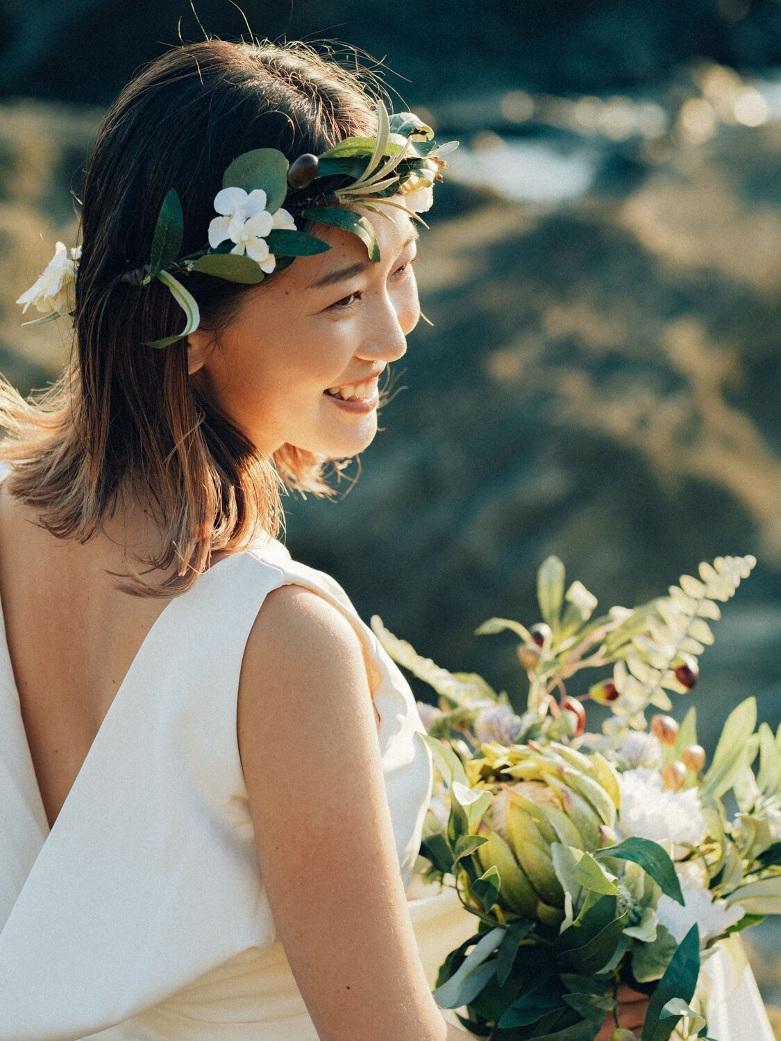 Flower Crown ユーカリ オリーブ Amber Marry