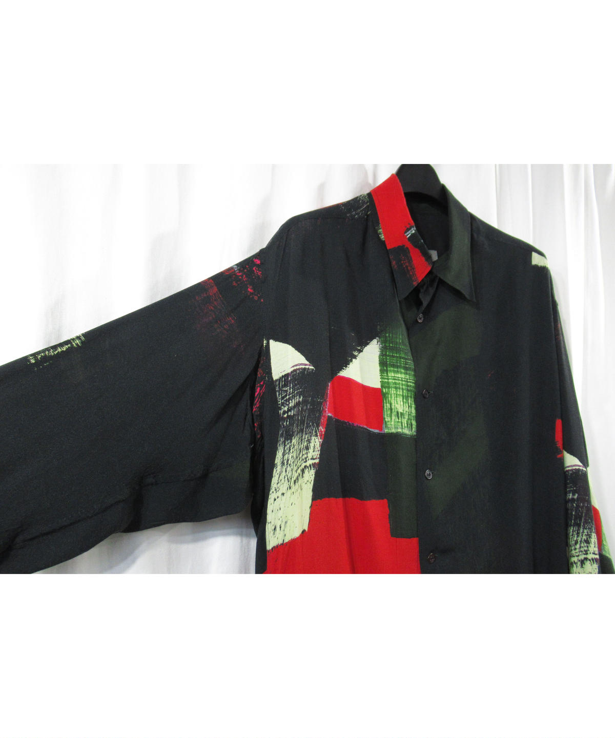 16ss yohji yamamoto pour homme 朝倉優佳ペイント ロングブラウス...