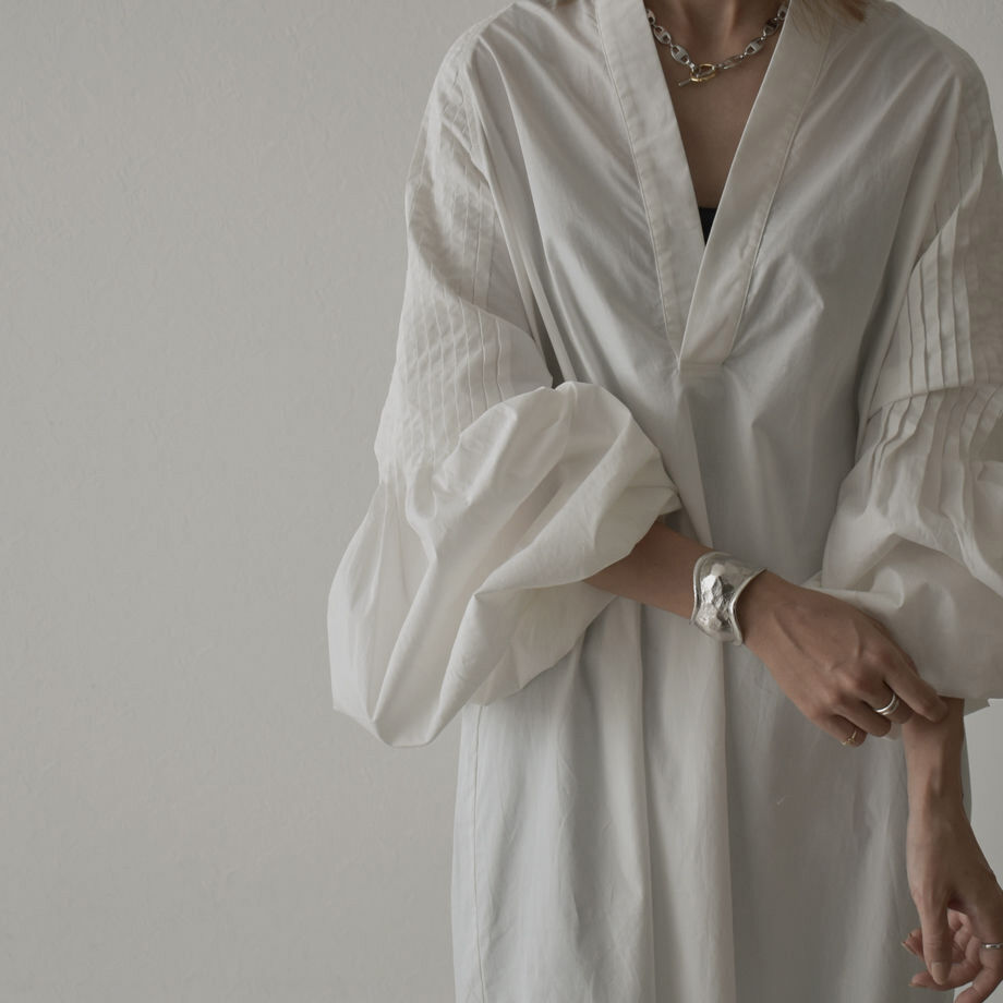 Onepiece w タックスリーブシャツワンピース ホワイト L A V I Onepiece w タックスリーブシャツワンピース ホワイト L A V I