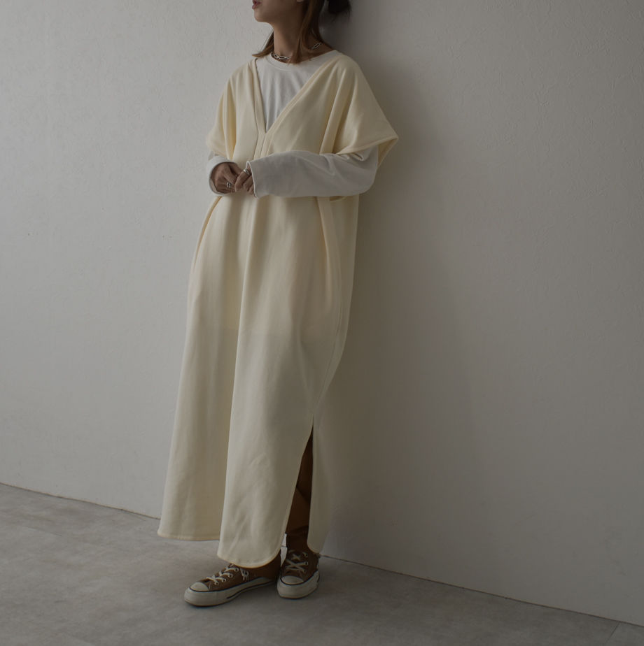 Onepiece 日本製 スウェット カフタン モカ エクリュ L A V I