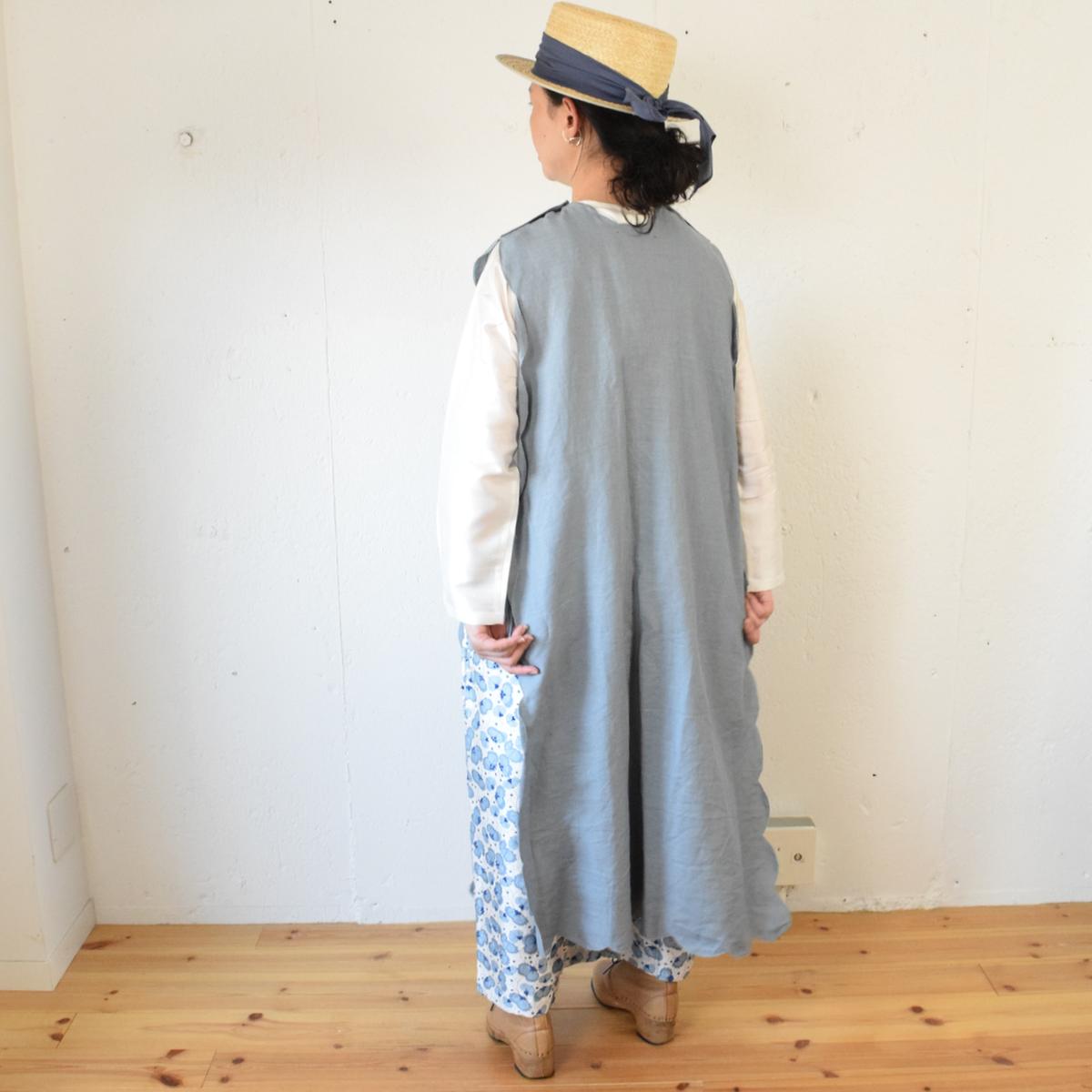 TOWAVASE(トワヴァーズ):Bon Voyage dress リネン スカラップドレス...