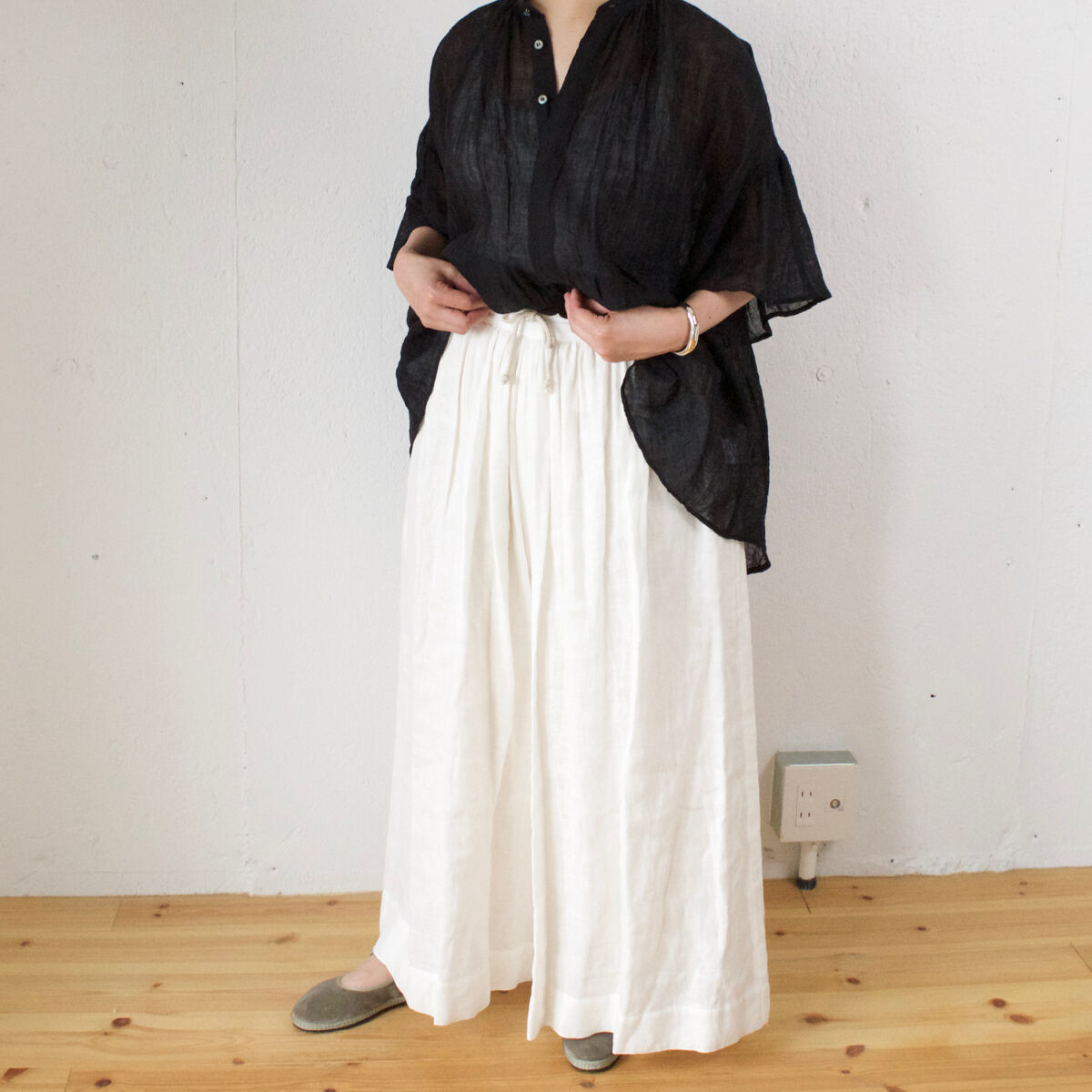 suzuki takayuki (スズキタカユキ) culotte pantsリネンコットンガ...
