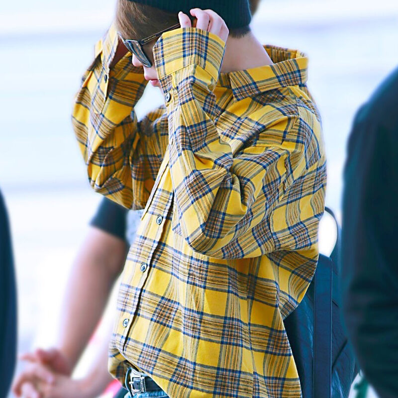 マスタードチェックシャツ Bts ジミン着用モデル 日本未入荷アクセサリーleadhope