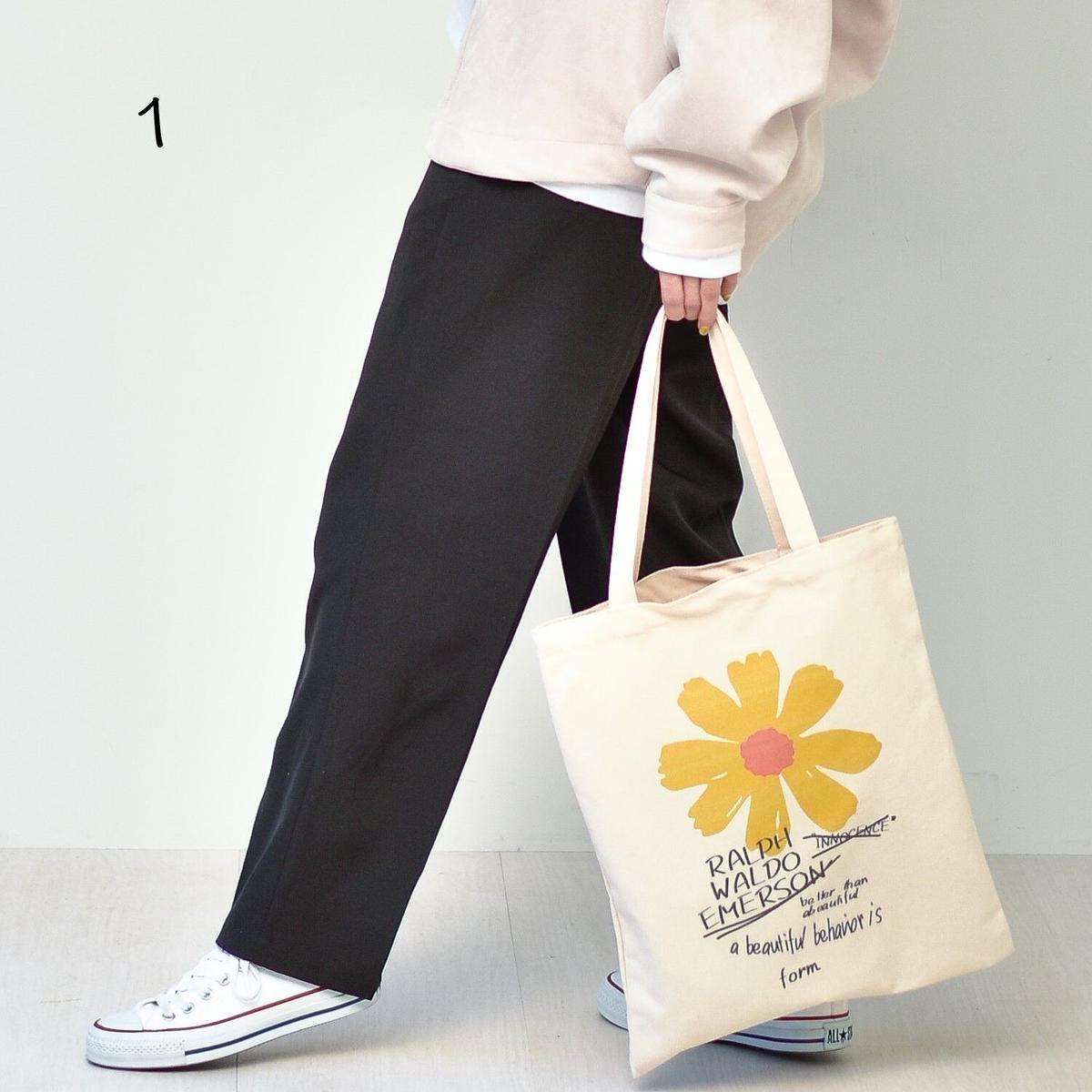 えも柄イラスト キャンバストートバッグ h Lifesizeadd9