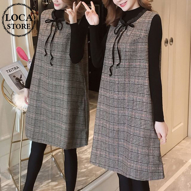 バーゲン ワンピース チェック柄 秋冬 ニット ワンピース レトロ セットアップ 新作 Villa Saintantoine Com