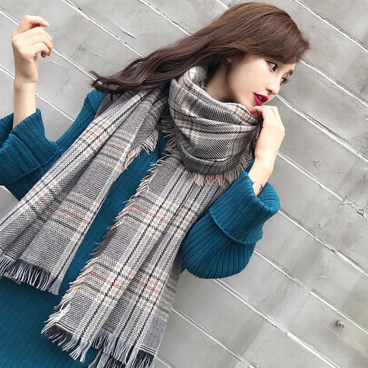 ストール マフラー チェック柄 大判サイズ 厚手 可愛い ポンポン付き レディース秋冬韓国ファッション おしゃれ 一部予約販売中