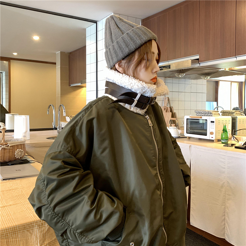 ボアカラーブルゾン MA-1 ネックベルト オーバーサイズ ラムウール