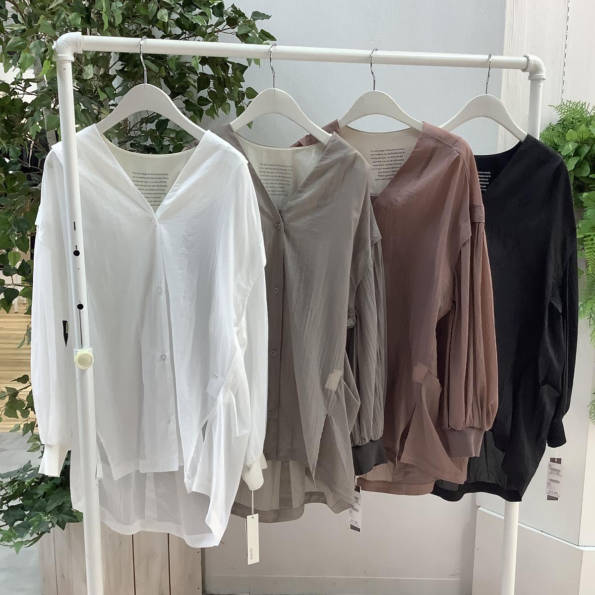 ノーカラーシアーシャツ【ayane】