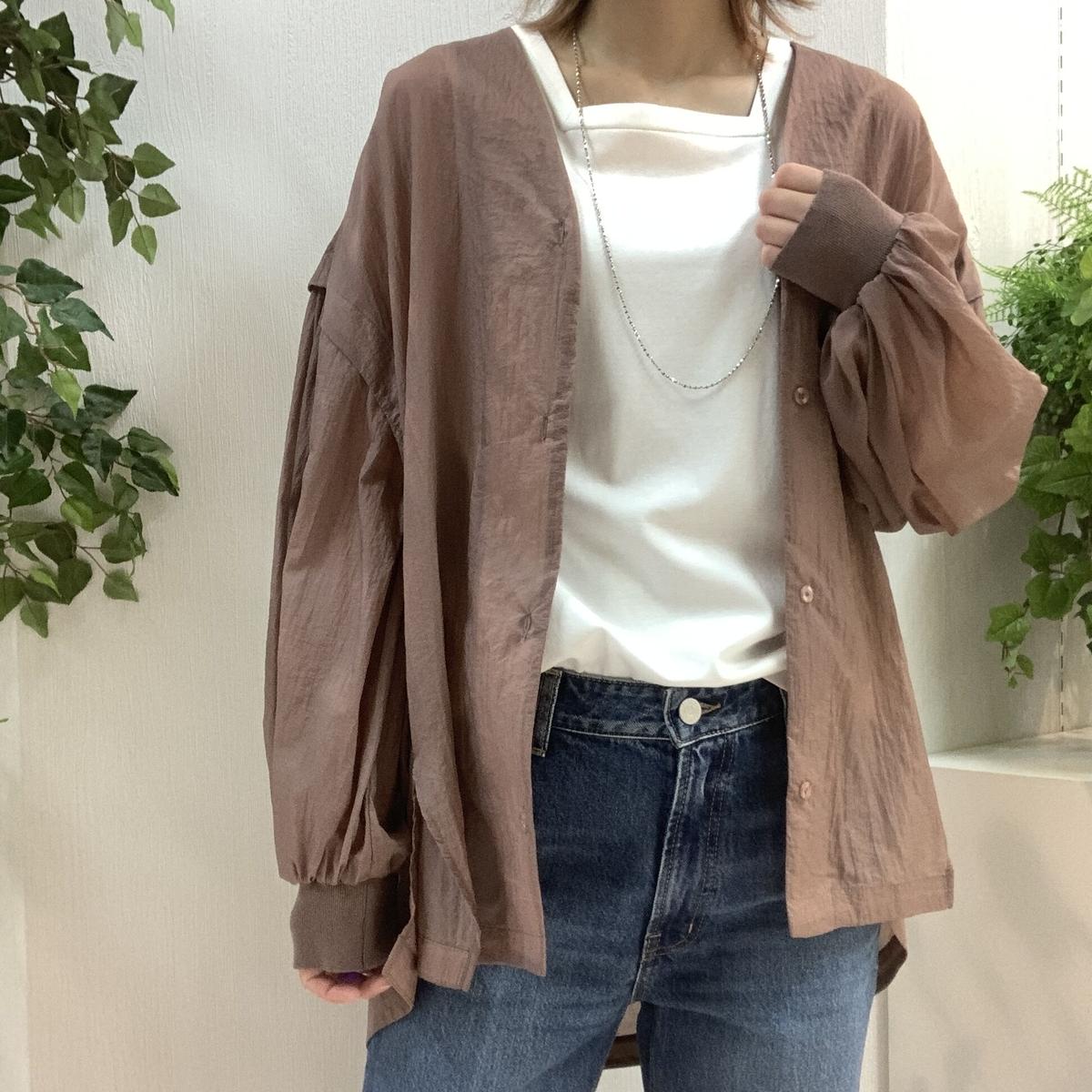 ノーカラーシアーシャツ【ayane】