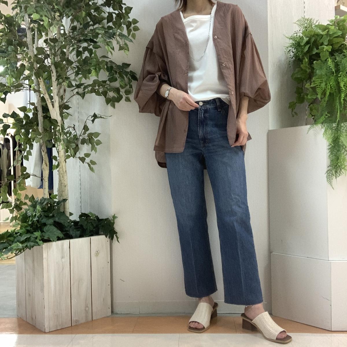 ノーカラーシアーシャツ【ayane】