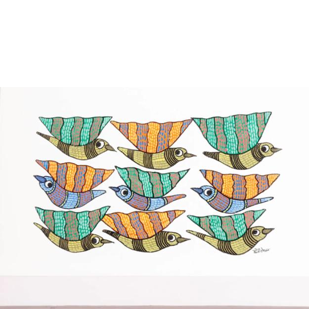 インド芸術》Gond Art ゴンドアート/聖なる鳥たち