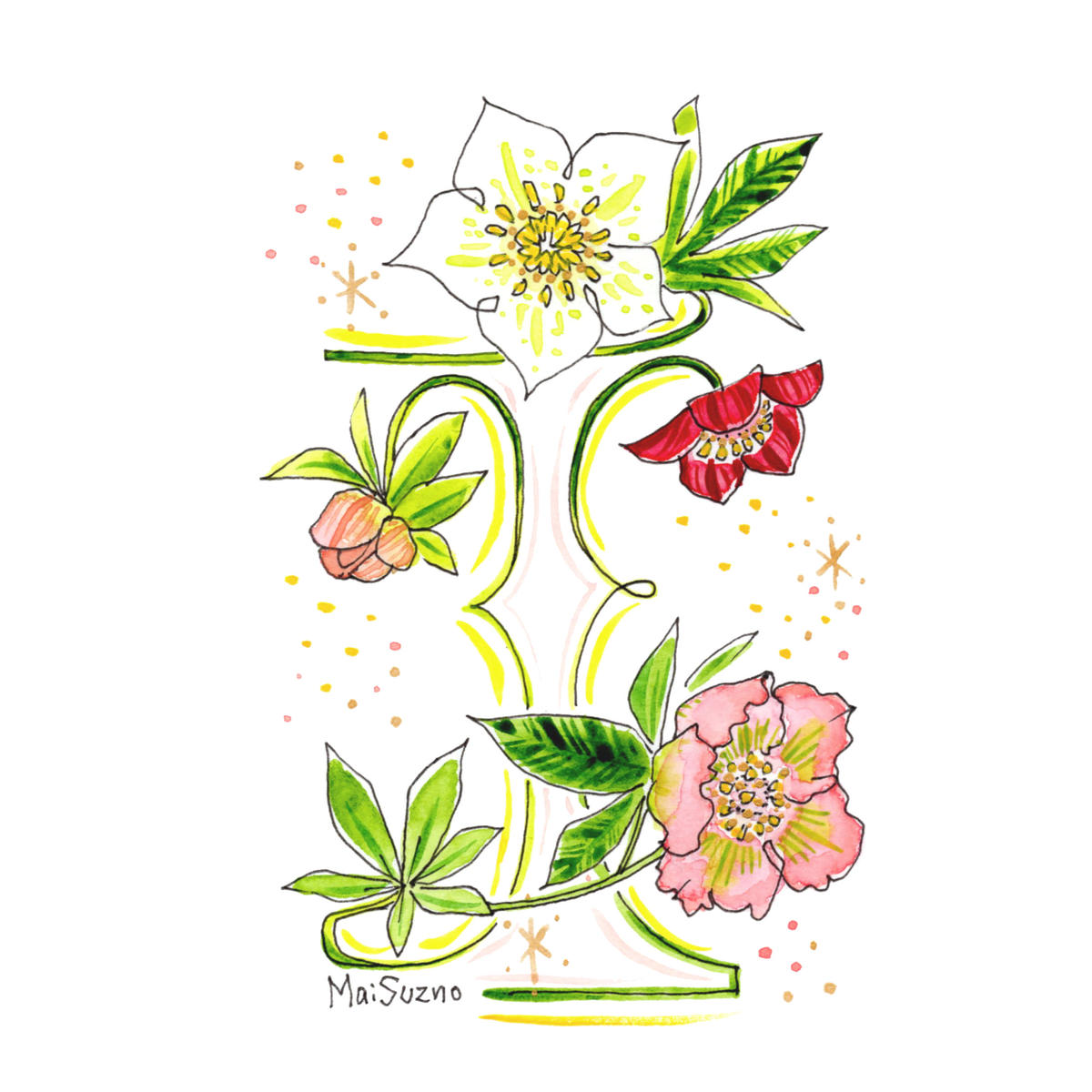 花文字 I クリスマスローズ Online Store Mai Suzno