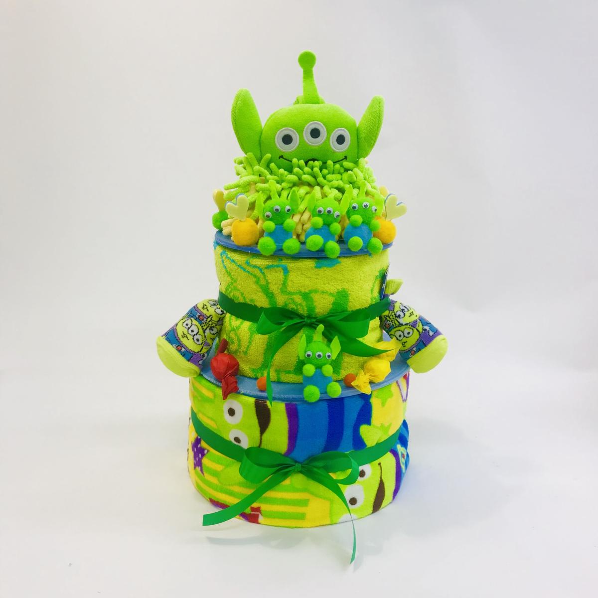 リトルグリーンメン おむつケーキ２段タイプ キャラクター物 おむつケーキ Com