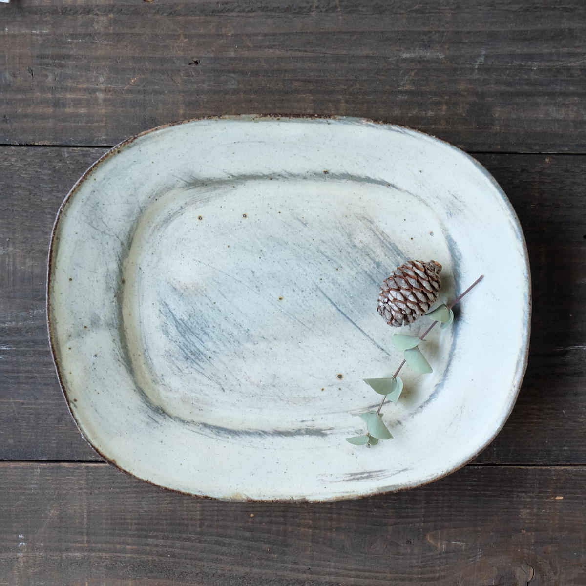 大野七実 スクエア皿 野花 貼花シリーズ