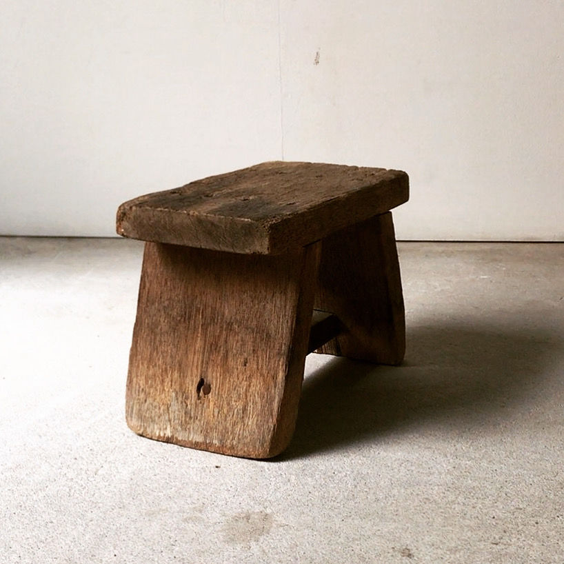 ラワン材 2段踏み台スツール チェア 椅子 古家具 古道具 アンティーク
