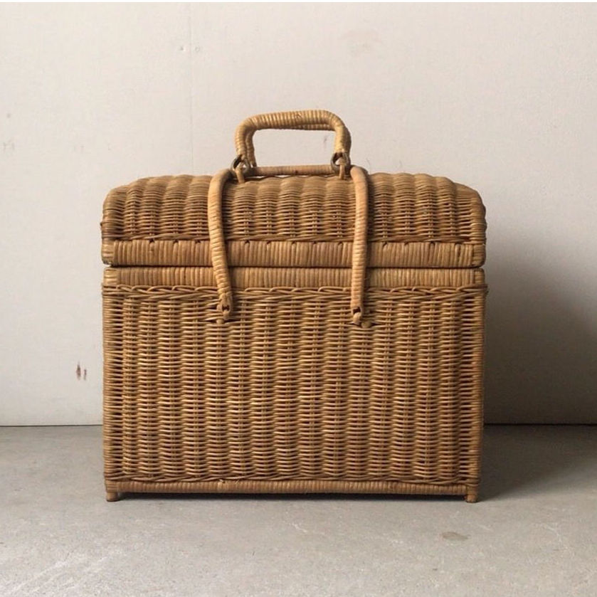 ラタン バスケット Basket フレンチ アンティーク ピッチャー型 古道具