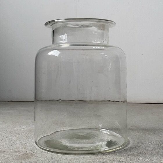 180 ゆらゆらガラス ガラス鉢 レトロ 金魚鉢 気泡ガラス 骨董 円柱