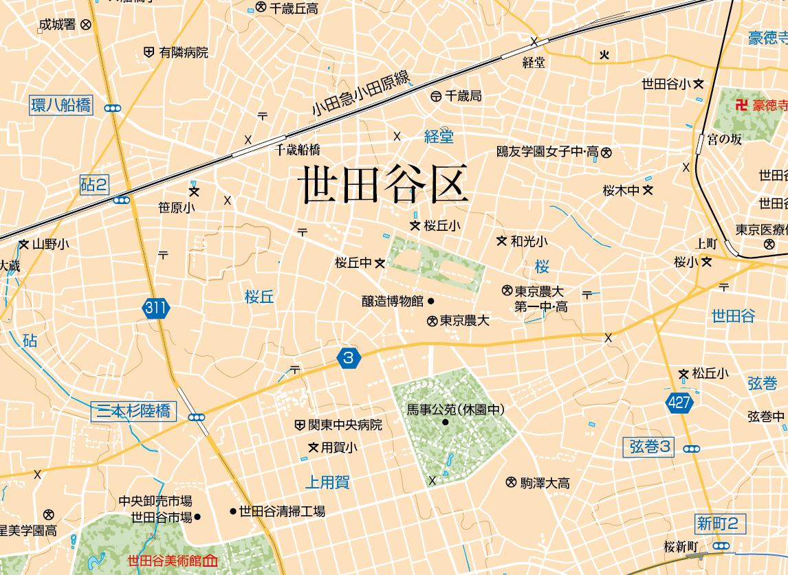 B東京23区別1/25000 世田谷区 | 地図素材