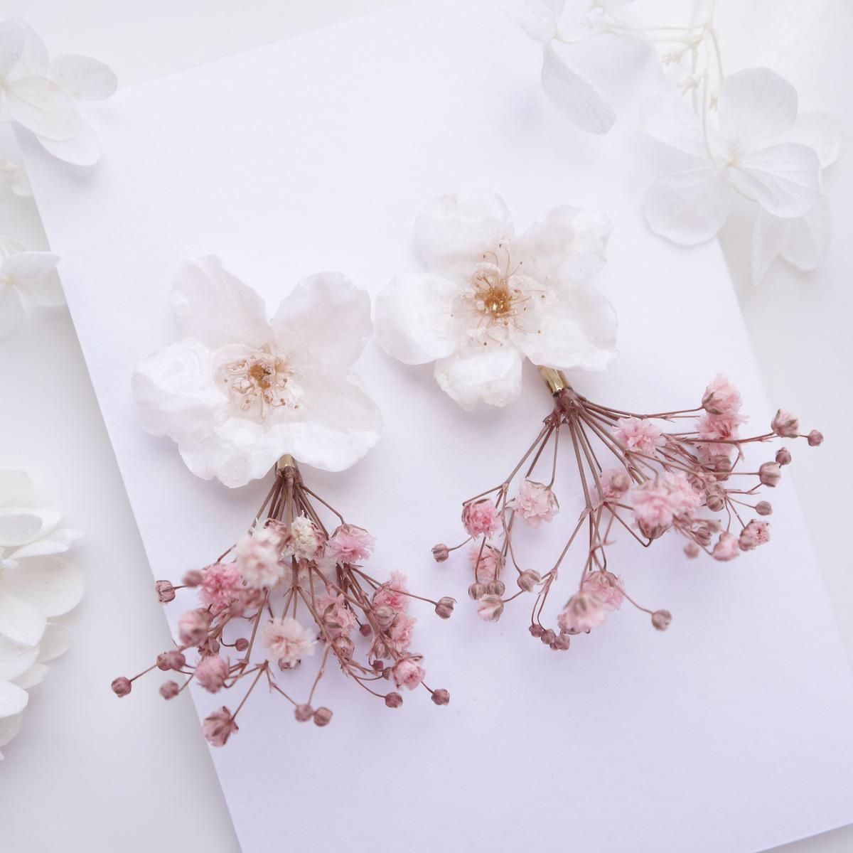 即日出荷 お花のピアス カラフル かすみ草 ピンク 樹脂のみ 輝く高品質な Webrothers Com Br