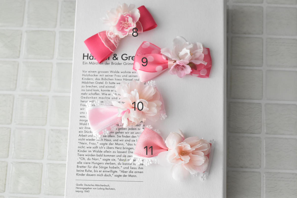 確認　ヘアゴム ヘアリボン　619　小花　桃　桜　春 確認ヘアゴム ヘアリボン619小花桃桜春