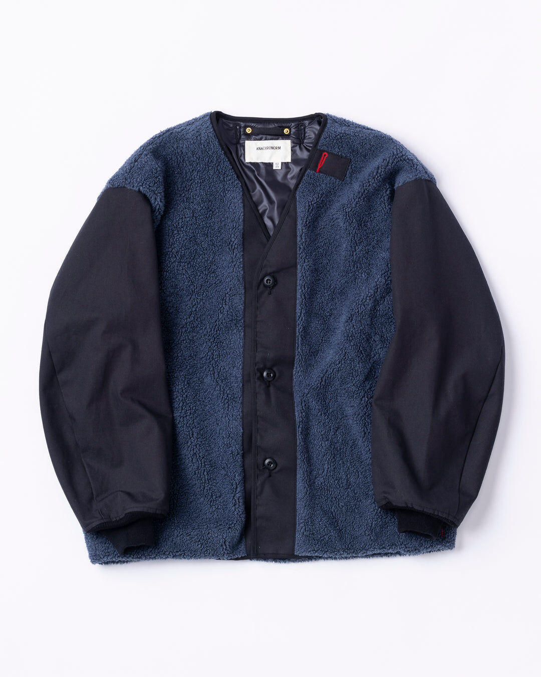 ANACHRONORM BOA NO-COLLAR JACKET | MAROON WEB S...