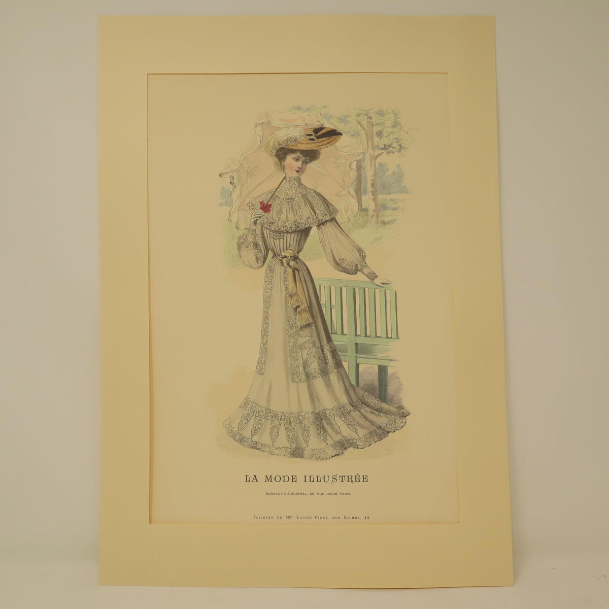 美品希少 1869年(明治元年)銅版画！フランス ファッション誌『La