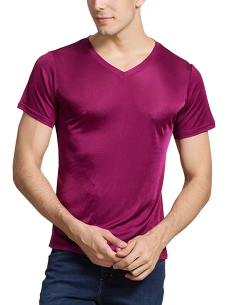 定番から海外のセール 半袖tシャツ シルク100 デパート購入シルクの光沢