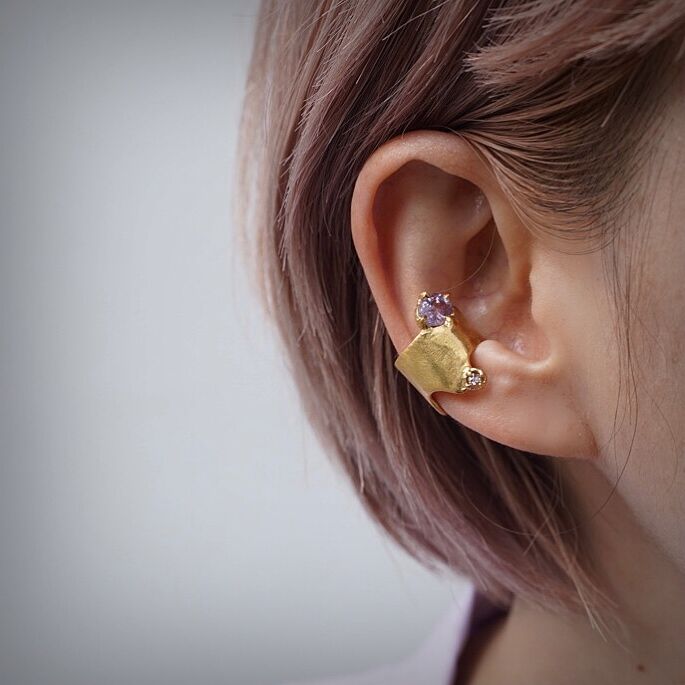 Atlica sapphire + diamond ear cuff melange