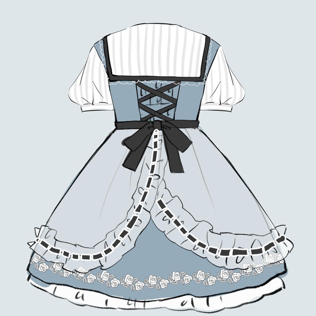 青薔薇姫のふわふわワンピース Mementomori