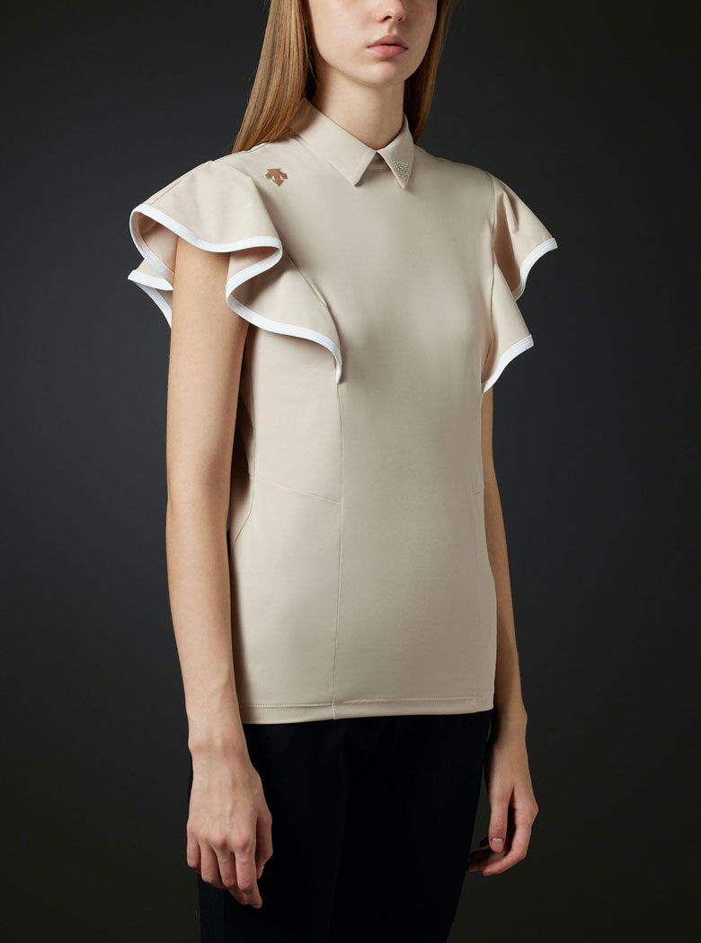 DESCENTE GOLF LUXE COLLECTION】ベアスムースラッフルスリーブシャ...