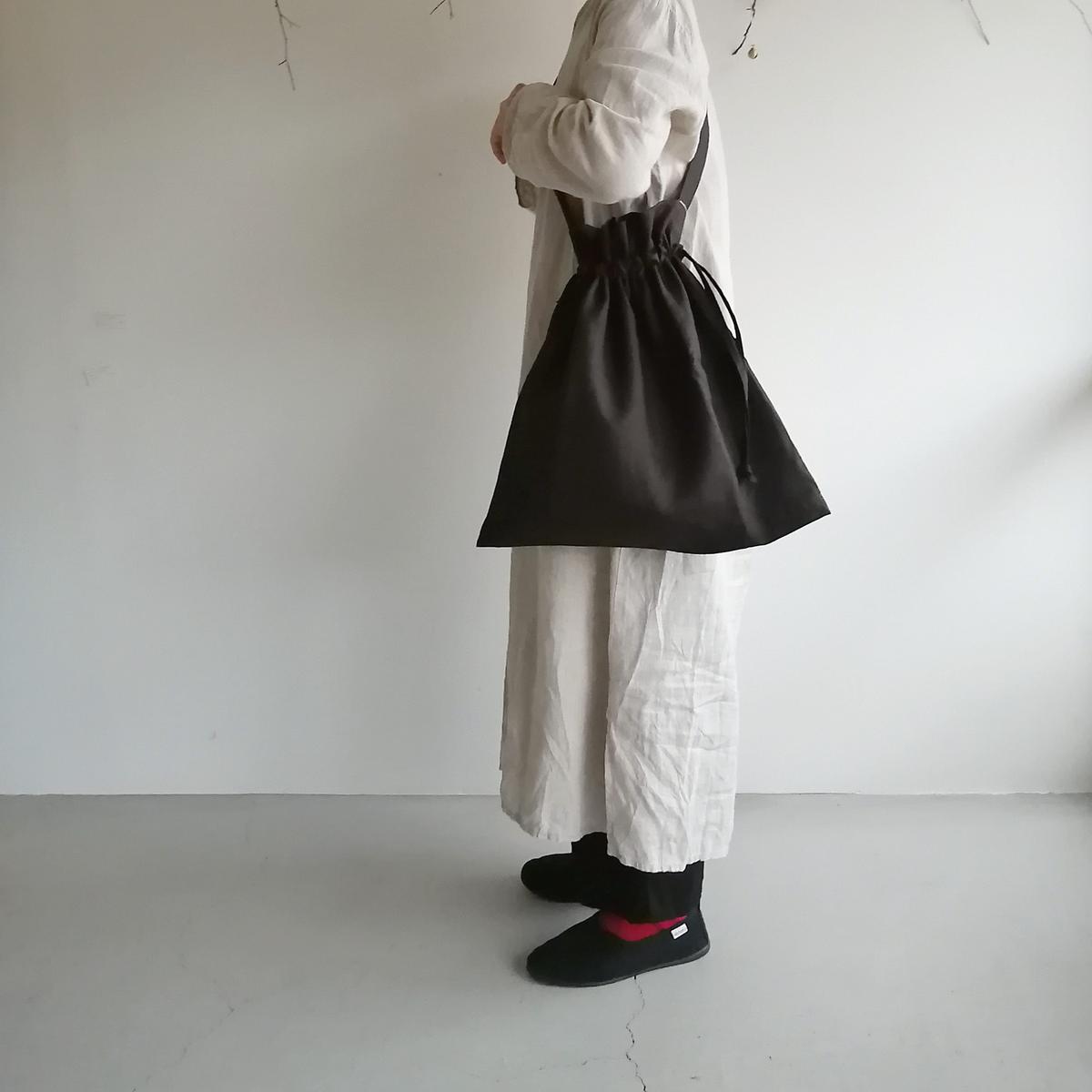 リネンショルダーバッグ Black Mikke