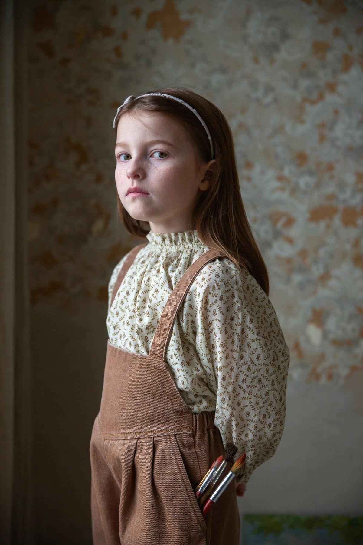 【 SOOR PLOOM】Ramona Blouse, Twig & Vine Print, Old Gold*