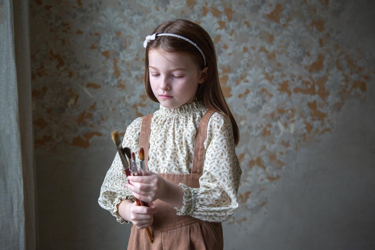 【 SOOR PLOOM】Ramona Blouse, Twig & Vine Print, Old Gold*