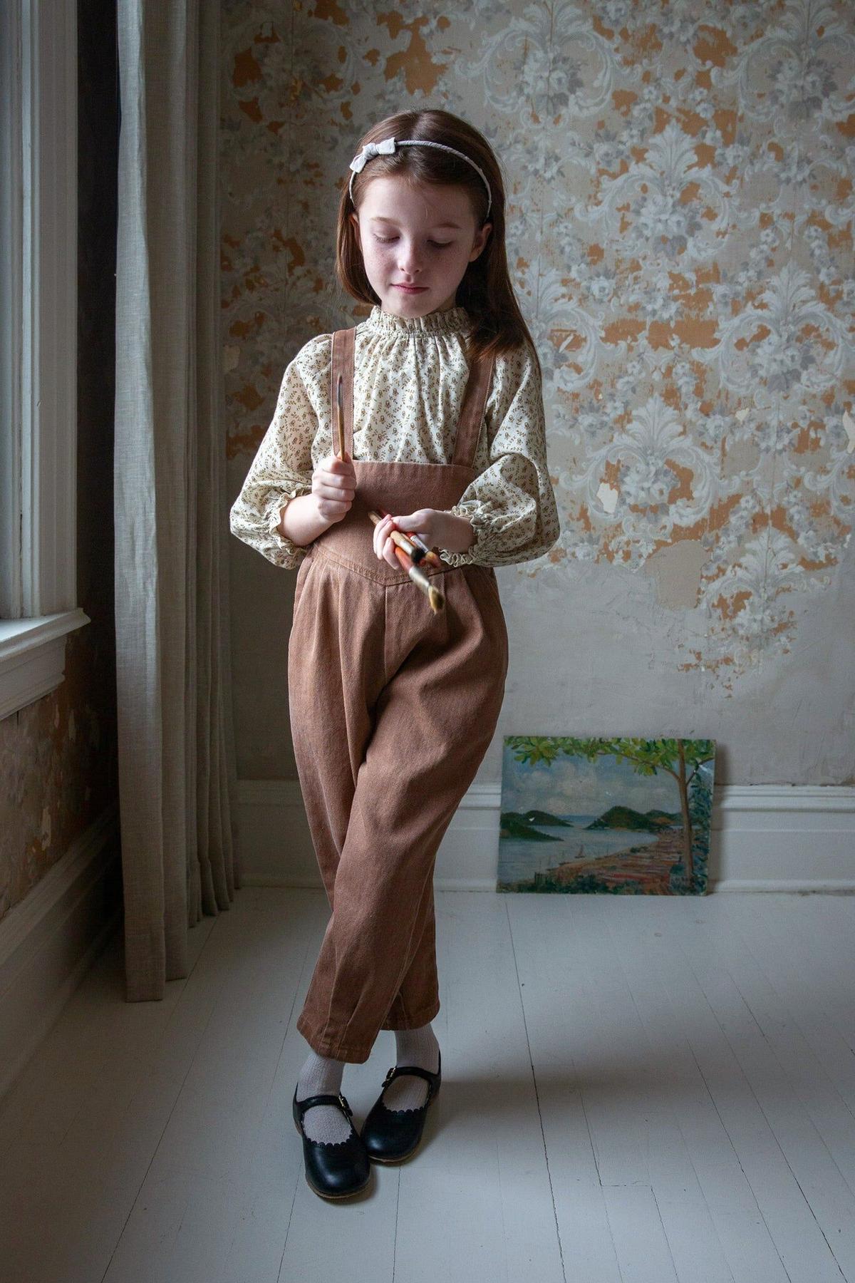 【 SOOR PLOOM】Ramona Blouse, Twig & Vine Print, Old Gold*