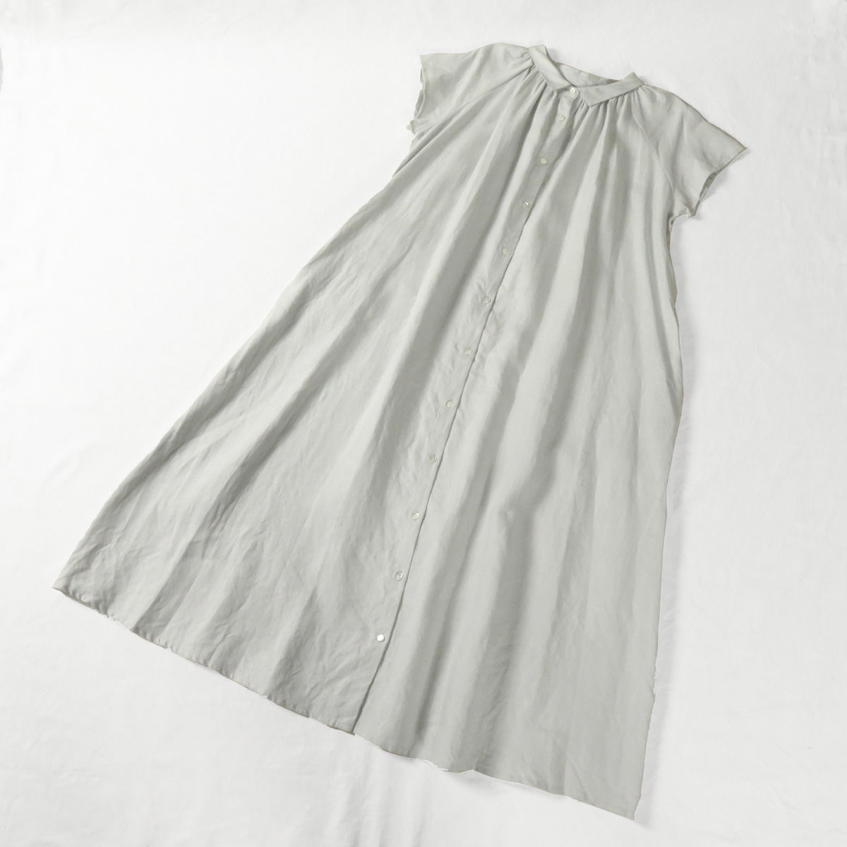 Midiumi ミディウミ ギャザーネックノースリーブフレアー シャツワンピース 1 7