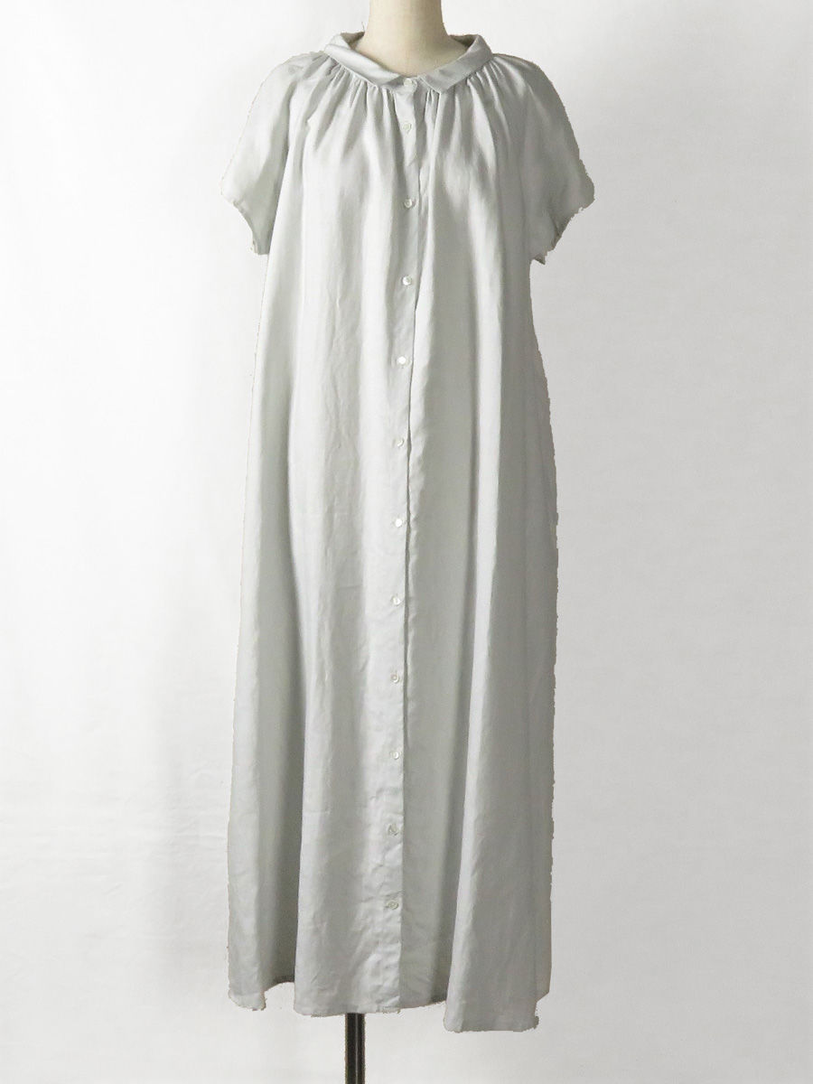 Midiumi ミディウミ ギャザーネックノースリーブフレアー シャツワンピース 1 7