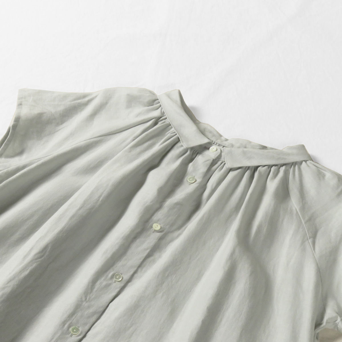 Midiumi ミディウミ ギャザーネックノースリーブフレアー シャツワンピース 1 7