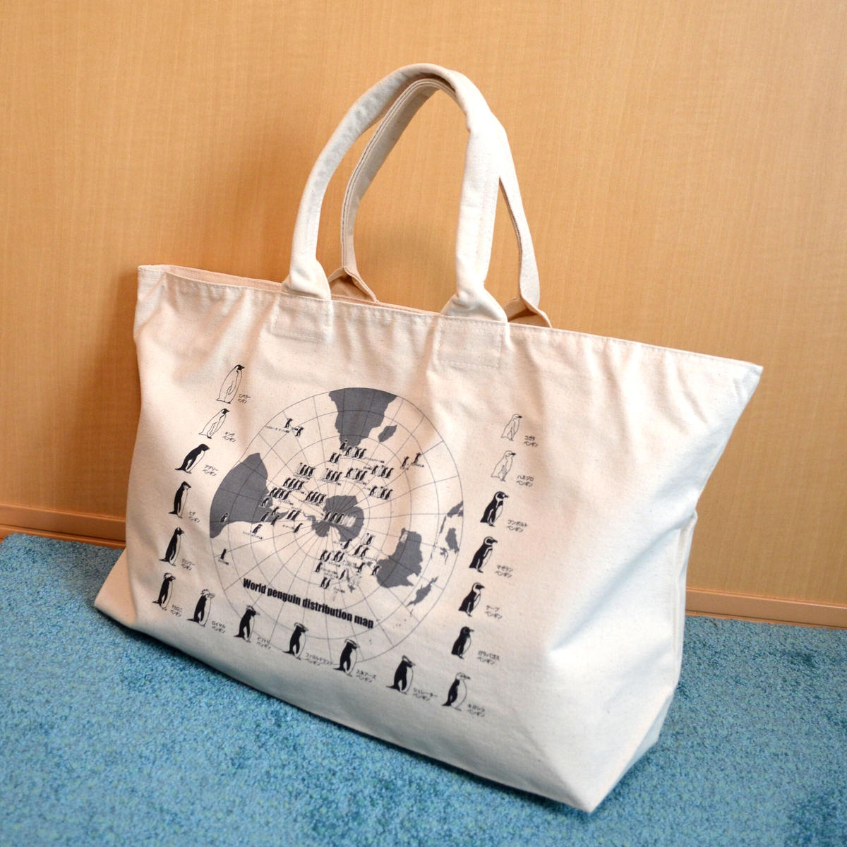 世界のペンギン分布図ビッグトート Mizuichi S Store