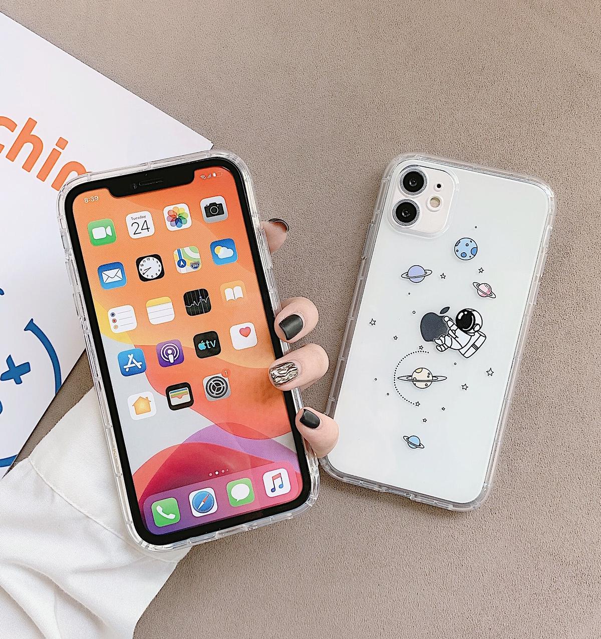 宇宙飛行士iphone12proケース 透明アイフォン11 12promaxカバー 可愛いペア 宇宙飛行士iphone12proケース 透明アイフォン11 12promaxカバー 可愛いペア