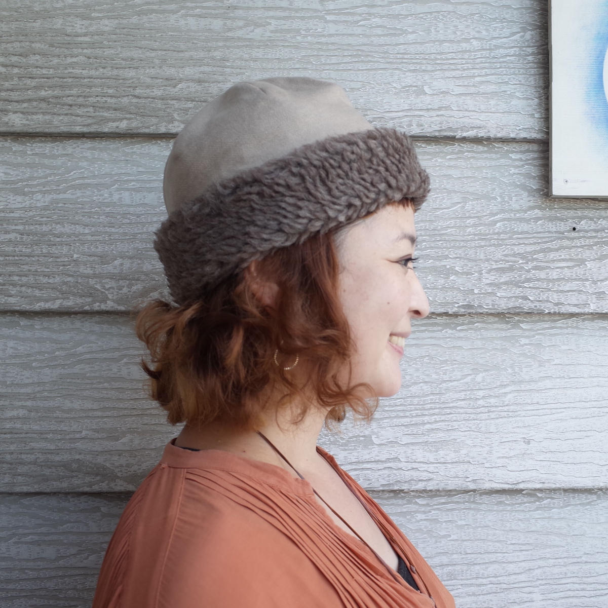 mature ha. ボアフードキャップ hood cap | moln セールショップ マチュアーハ ボアフードキャップ ニットキャップ/ビーニー