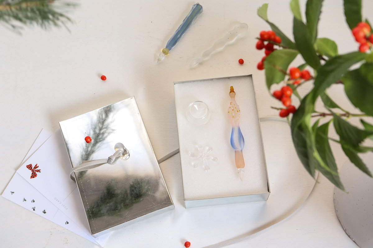 羽鳥景子 ガラスペン「Kumo」u0026 インクポット「Bird」