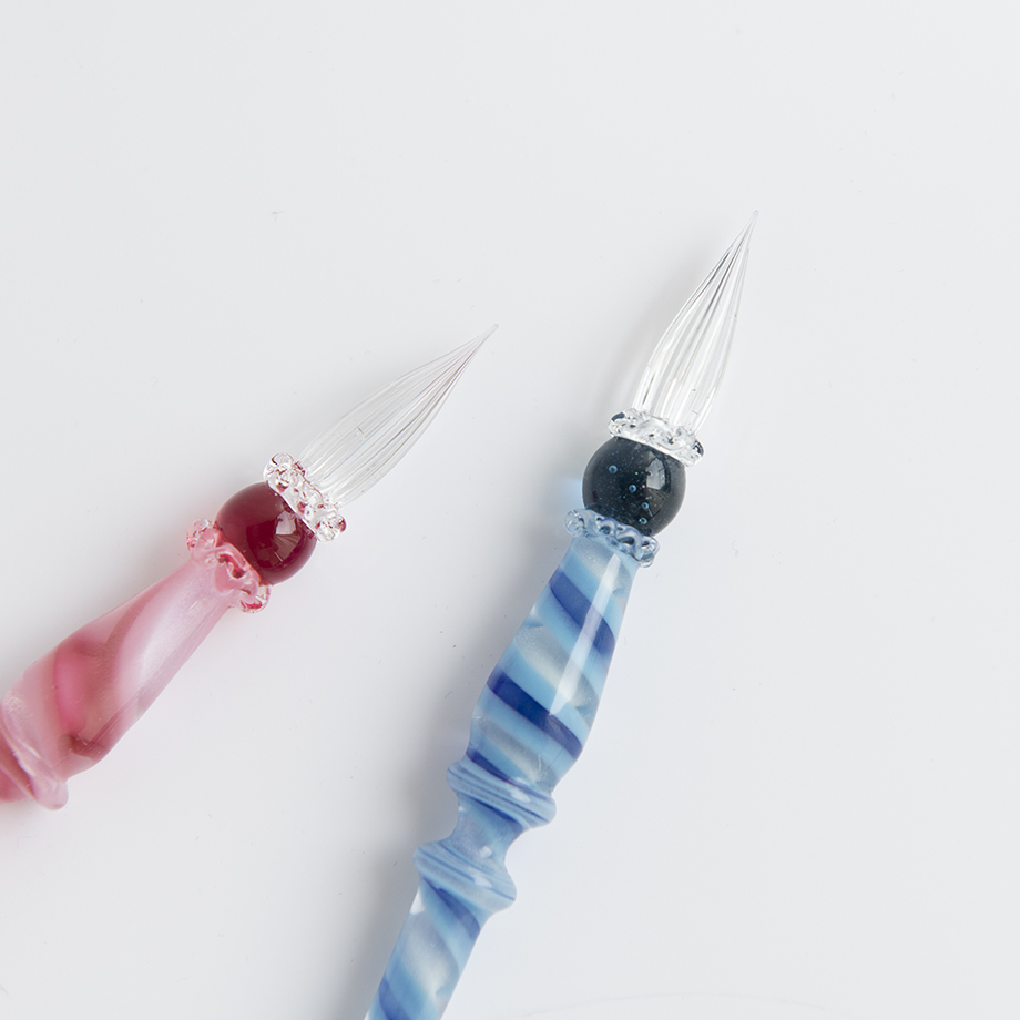 Kokeshi 藤田えみ リボンケーンlollipop Longガラスペン スカイブルー 受