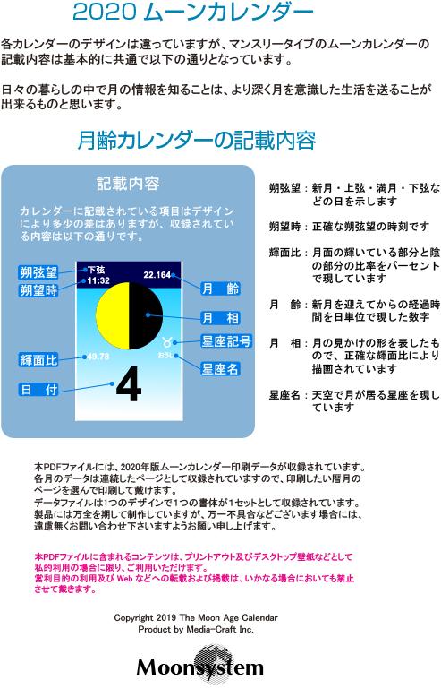 ムーンカレンダー Lineタイプ 縦型 Moonsystem