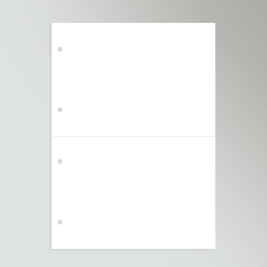 ミシン入り用紙 白紙2分割4穴r 01 上質55kg相当 500枚 Muji Depo