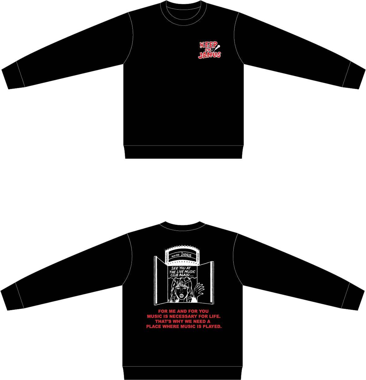 Keep On Janus スウェット ブラック Music Club Janus