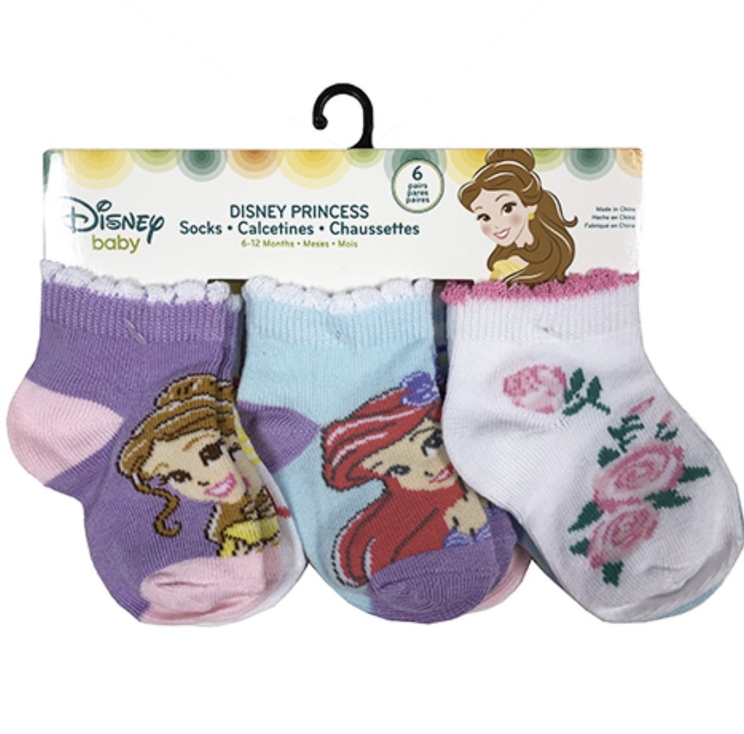 ディズニープリンセス 6pc ベビーソックス はな と ゆめ